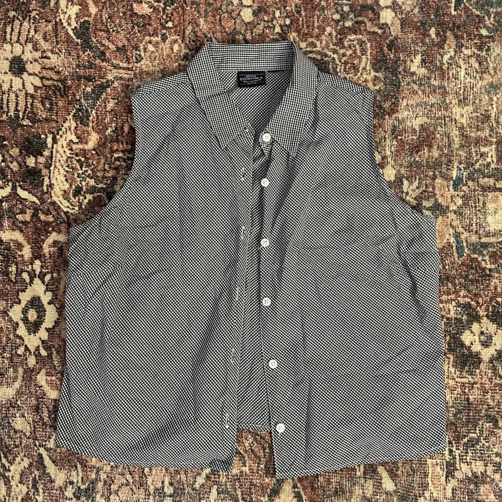 Sonoma Women's Black and White Button Down Shirt